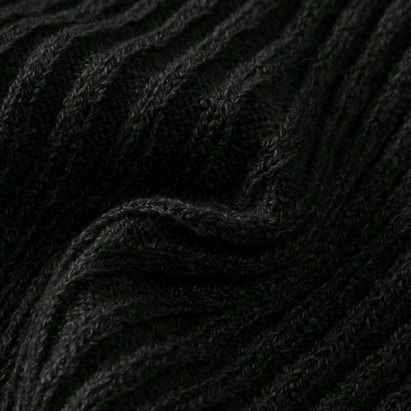 Woman Black Knit Long Sleeve Fashion Dress Sweater Mini Fit & Flare Size M - Picture 5 of 5